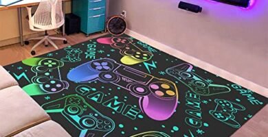 Tveinard Teens Boy Game Rug Gamepad Living Room Carpet Gamer Bedroom Controller Player Home Decor Non-Slip Gaming Carpet 39''*59''